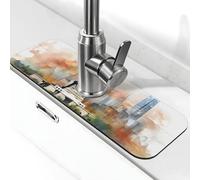 Tappetino paraspruzzi per lavello da cucina, la Statua della Libertà New York USA, tappetino super assorbente ad asciugatura rapida per cucina, bagno, 38,1 x 14 cm