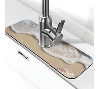 Tappetino paraspruzzi per lavello da cucina, spiaggia, conchiglie sul mare, tappetino super assorbente ad asciugatura rapida per cucina, bagno, 38,1 x 14 cm