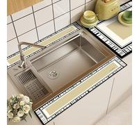 Tappetino paraspruzzi per lavello da cucina, tappetino assorbente in PVC in stile moderno, con superficie ad asciugatura rapida, protezione lunga contro le gocce per asciugare le tazze da cucina