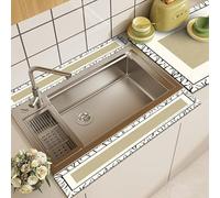 Tappetino paraspruzzi per lavello da cucina, tappetino assorbente in PVC in stile moderno, con superficie ad asciugatura rapida, protezione lunga contro le gocce per asciugare le tazze, per cucina e