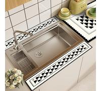 Tappetino paraspruzzi per lavello da cucina, tappetino assorbente in PVC in stile moderno, con superficie ad asciugatura rapida, protezione lunga contro le gocce per asciugare le tazze, per cucina e