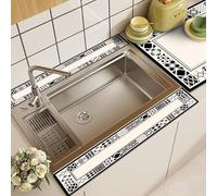 Tappetino paraspruzzi per lavello da cucina, tappetino assorbente in PVC in stile moderno, con superficie ad asciugatura rapida, protezione lunga contro le gocce per asciugare le tazze da cucina e