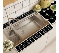 Tappetino paraspruzzi per lavello da cucina, tappetino assorbente in PVC in stile moderno, con superficie ad asciugatura rapida, protezione lunga contro le gocce per asciugare le tazze, per cucina e