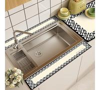 Tappetino paraspruzzi per lavello da cucina, tappetino assorbente in PVC in stile moderno, con superficie ad asciugatura rapida, protezione lunga contro le gocce per asciugare le tazze, per cucina e