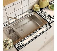 Tappetino paraspruzzi per lavello da cucina, tappetino assorbente in PVC in stile moderno, con superficie ad asciugatura rapida, protezione lunga contro le gocce per asciugare le tazze, per cucina e