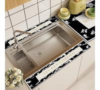 Tappetino paraspruzzi per lavello da cucina, tappetino assorbente in PVC in stile moderno, con superficie ad asciugatura rapida, protezione lunga contro le gocce per asciugare le tazze, per cucina e