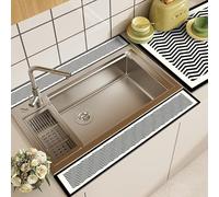 Tappetino paraspruzzi per lavello da cucina, tappetino assorbente in PVC in stile moderno, con superficie ad asciugatura rapida, protezione lunga contro le gocce per asciugare le tazze, per cucina e