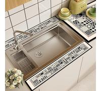Tappetino paraspruzzi per lavello da cucina, tappetino assorbente in PVC in stile moderno, con superficie ad asciugatura rapida, protezione lunga contro le gocce per asciugare le tazze, per cucina e