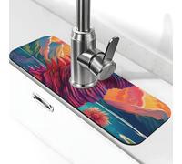 Tappetino paraspruzzi per lavello da cucina, tappetino colorato con lucertola, super assorbente, ad asciugatura rapida, per cucina, bagno, 38,1 x 14 cm