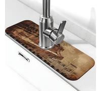 Tappetino paraspruzzi per lavello da cucina, tappetino retrò super assorbente ad asciugatura rapida per cucina, bagno, 38,1 x 14 cm