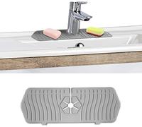 Tappetino paraspruzzi più lungo per lavello, 61 cm, in silicone, per maniglia del rubinetto, vassoio raccogli gocce e vassoio raccogli gocce in silicone, tappetino per lavello in silicone per cucina,