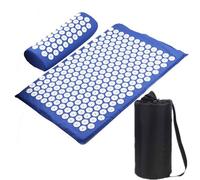 Tappetino per agopressione e cuscino con borsa set 26 × 40,6 cm tappetini per agopressione per schiena, collo e muscoli sollievo dal dolore - blu