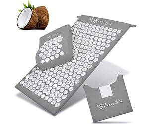 Tappetino per agopressione Wellax con cuscino - allevia specificamente la tensione e favorisce la circolazione - tappetino da massaggio in set con cuscino per agopressione e borsa per il trasporto