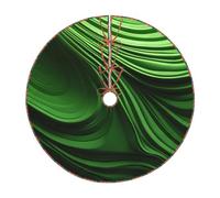 Tappetino per albero di Natale con stampa a trama curva verde, forniture per feste di Natale per la decorazione della casa