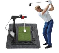 Tappetino per allenamento swing da golf, macchina digitale per esercitarsi con schermo LCD, feedback vocale e visualizzazione della distanza di volo, simulatore di colpire al coperto per praticare il