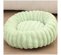 Tappetino per Animali in Pelliccia di Coniglio a Righe dritte, Cuscino Imbottito Spesso per Cane, Letto Circolare per Gatto a Pelo Lungo, Adatto a Cani di Piccola,Apple Green,50cm