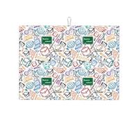 Tappetino Per Asciugare Back To School Print Tappetini Per Posate Reversibile Assorbente Sink Side Tappetino Scolapiatti, Per Bicchieri Di Vino, Tazza, Piastra, 46x61cm