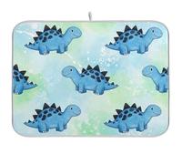 Tappetino per asciugare i piatti, 45,7 x 61 cm, assorbente, reversibile, grande tappetino protettivo per piano di lavoro, motivo dinosauri