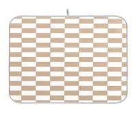 Tappetino per asciugare i piatti a quadri americani marrone e bianco tappetini da cucina per bancone scolapiatti panno assorbente tappetino per asciugare i piatti jumbo 18 x 24