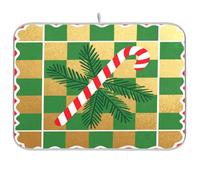 Tappetino per asciugare i piatti a quadri natalizi verde caramella da cucina accessori scolapiatti tappetino scolapiatti tappetino per asciugare i piatti grande 18 x 24