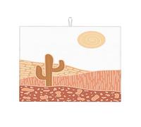 Tappetino per asciugare i piatti artistico con motivo astratto del deserto, colori della sabbia, con griglia, tappetino per asciugare i piatti, morbido, piccolo, 16 x 18 pollici