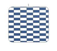 Tappetino per asciugare i piatti bianco e blu americano scozzese opaco tappetino da cucina piano di lavoro tappetino per friggitrice ad aria resistente al calore tappetino 16 x 18