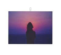 Tappetino per asciugare i piatti colorato, tappetino da cucina con paesaggio e cielo, grande tappetino per asciugare i piatti per il bancone della cucina, divertente, grande, 18 x 24 pollici