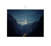 Tappetino per asciugare i piatti colorato, tappetino per asciugare i piatti da cucina, paesaggio, montagne, extra large, decorazione da cucina, piccolo, 16 x 18 pollici