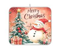 Tappetino per asciugare i piatti con albero di Natale beige tappetino da cucina tappetino per piano di lavoro tappetino lavabile in lavatrice 16 x 18
