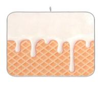 Tappetino per asciugare i piatti con griglia a nido d'ape, per gelato, arancione, tappetino da cucina assorbente, tappetino da cucina grande, 18 x 24 cm