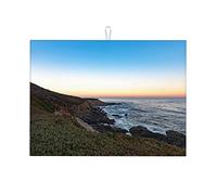 Tappetino per asciugare i piatti con motivo tramonto e notte, resistente al calore, grande, 18 x 24 pollici