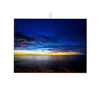 Tappetino per asciugare i piatti con motivo tramonto e notte, tappetino per scolapiatti, tappetino resistente al calore, grande 18 x 24 pollici