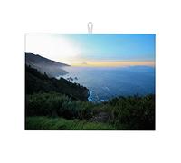 Tappetino per asciugare i piatti con paesaggi, tramonto e notte, decorazione da cucina, piccolo, 16 x 18 pollici