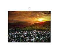 Tappetino per asciugare i piatti con paesaggi, tramonto e notte, per il bancone della cucina, EasySmall, 16 x 18 pollici