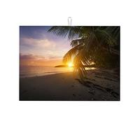 Tappetino per asciugare i piatti con paesaggio di spiaggia e mare, extra large, ad asciugatura rapida, grande, 18 x 24 pollici