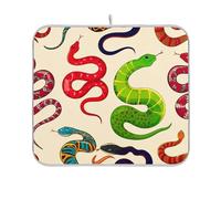 Tappetino per asciugare i piatti con serpenti beige assorbente ad asciugatura rapida con stampe di animali, tappetino per asciugare i piatti, opaco, per la decorazione del bancone della cucina, 45,7 x