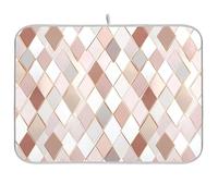Tappetino per asciugare i piatti con simbolo dei poker in oro rosa e bianco, tappetino per scolapiatti per bancone della cucina, tappetino assorbente da cucina, 45 x 61 cm