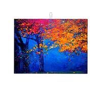Tappetino per asciugare i piatti da cucina antiscivolo, grande, 18 x 24 pollici, multicolore, a forma di paesaggio, che simula un dipinto a olio.