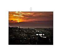 Tappetino per asciugare i piatti da cucina con motivo stampato, motivo paesaggistico, tramonto e notte, piccolo, 16 x 18 pollici