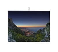 Tappetino per asciugare i piatti da cucina con paesaggi, tramonto e notte, piccolo e facile da usare, 18 x 24 pollici