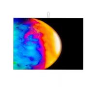 Tappetino per asciugare i piatti da cucina, grande, con immagine di sfondo astratto di sfere planetarie multicolore, decorazione da cucina, grande, 18 x 24 pollici