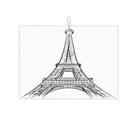 Tappetino per asciugare i piatti da cucina Tour Eiffel Artistic Tappetino per asciugare i piatti antiscivolo Grande 18 x 24 pollici
