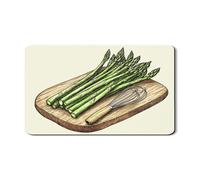 Tappetino per asciugare i piatti degli asparagi per bancone della cucina, tappetino in gomma assorbente botanica vintage, tappetino per asciugare i piatti in pelle PU per la protezione del bar, 30,5 x