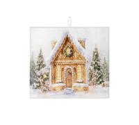 Tappetino per asciugare i piatti della casa di pan di zenzero per il bancone della cucina, accogliente tappetino assorbente invernale in microfibra per asciugatura per cucina, caffè, bar, protezione