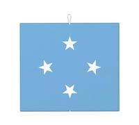 Tappetino per asciugare i piatti della cucina, 40,6 x 45,7 cm, decorativo, durevole, lavabile, riutilizzabile, con bandiera della Micronesia, tappetino assorbente per piano di lavoro della cucina