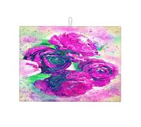Tappetino per asciugare i piatti della cucina, motivo: fiori, , arte astratta, grande 18 x 24 pollici