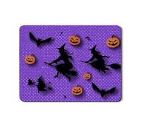 Tappetino per asciugare i piatti di Halloween per bancone della cucina, tappetino in gomma assorbente viola strega e zucca, tappetino in pelle PU spettrale per decorazione di Halloween, 45,7 x 61 cm