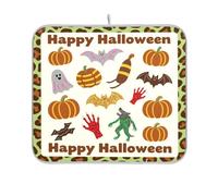 Tappetino per asciugare i piatti di Halloween vintage marrone per cucina bancone scolapiatti panno opaco 16 x 18