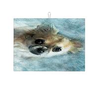 Tappetino per asciugare i piatti, motivo: cane, chihuahua, animali domestici, , morbido, piccolo, 16 x 18 pollici