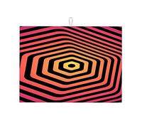 Tappetino per asciugare i piatti multicolore, grande, con gradiente, linea visiva, illusione ottica, divertente, facile, piccolo, 16 x 18 pollici